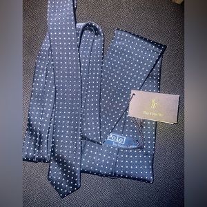 Polo Tie Blue Polka Dot